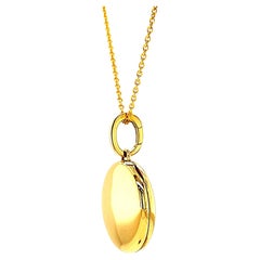 Médaillon pendentif rond personnalisable en or jaune 18 carats, diamètre 26,0 mm