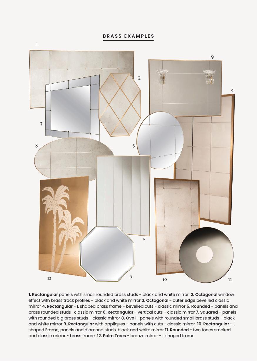 Miroir de style Art Déco avec cadre en laiton arrondi personnalisable, 100 cm en vente 11