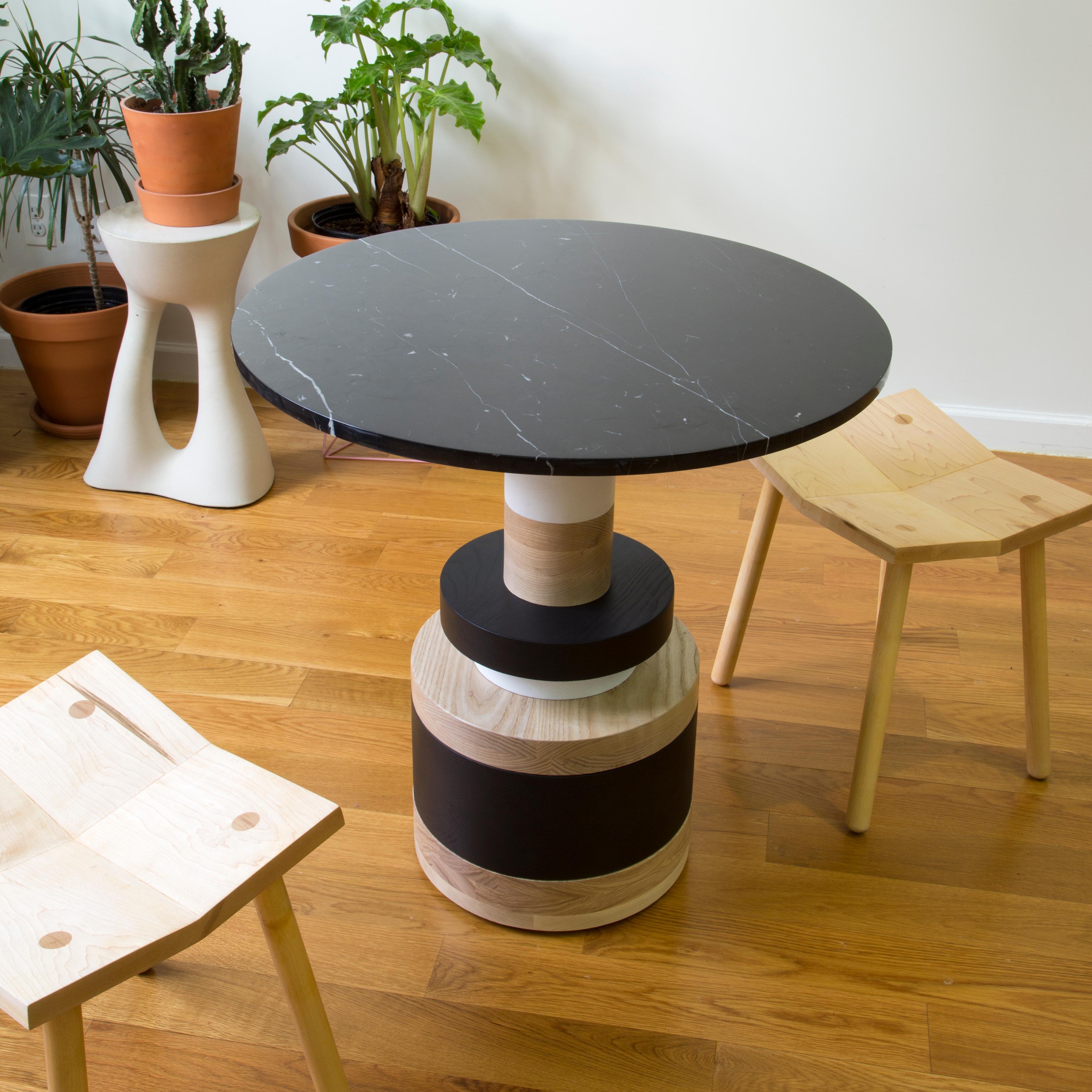 Sass Cafe Table from Souda, Small, Black Marble Top, Made to Order In New Condition For Sale In Brooklyn, NY