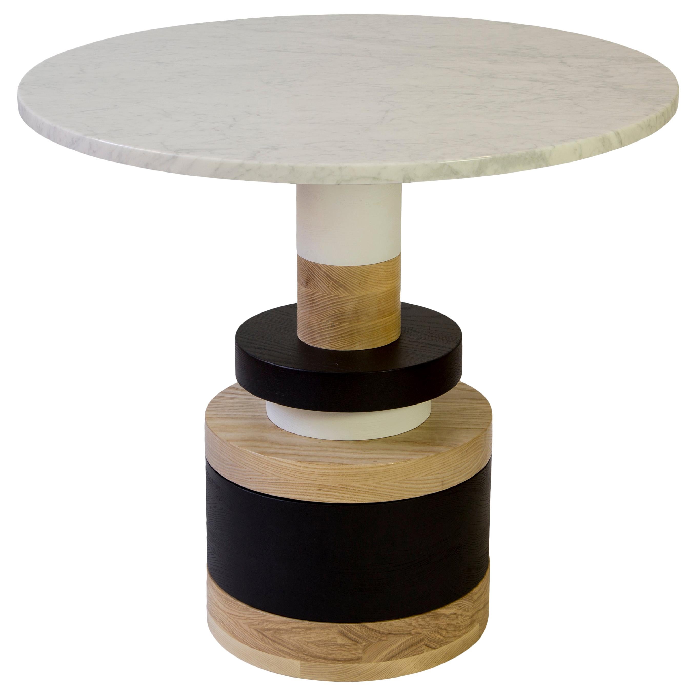 Sass Cafe Table from Souda, Small, White Marble Top