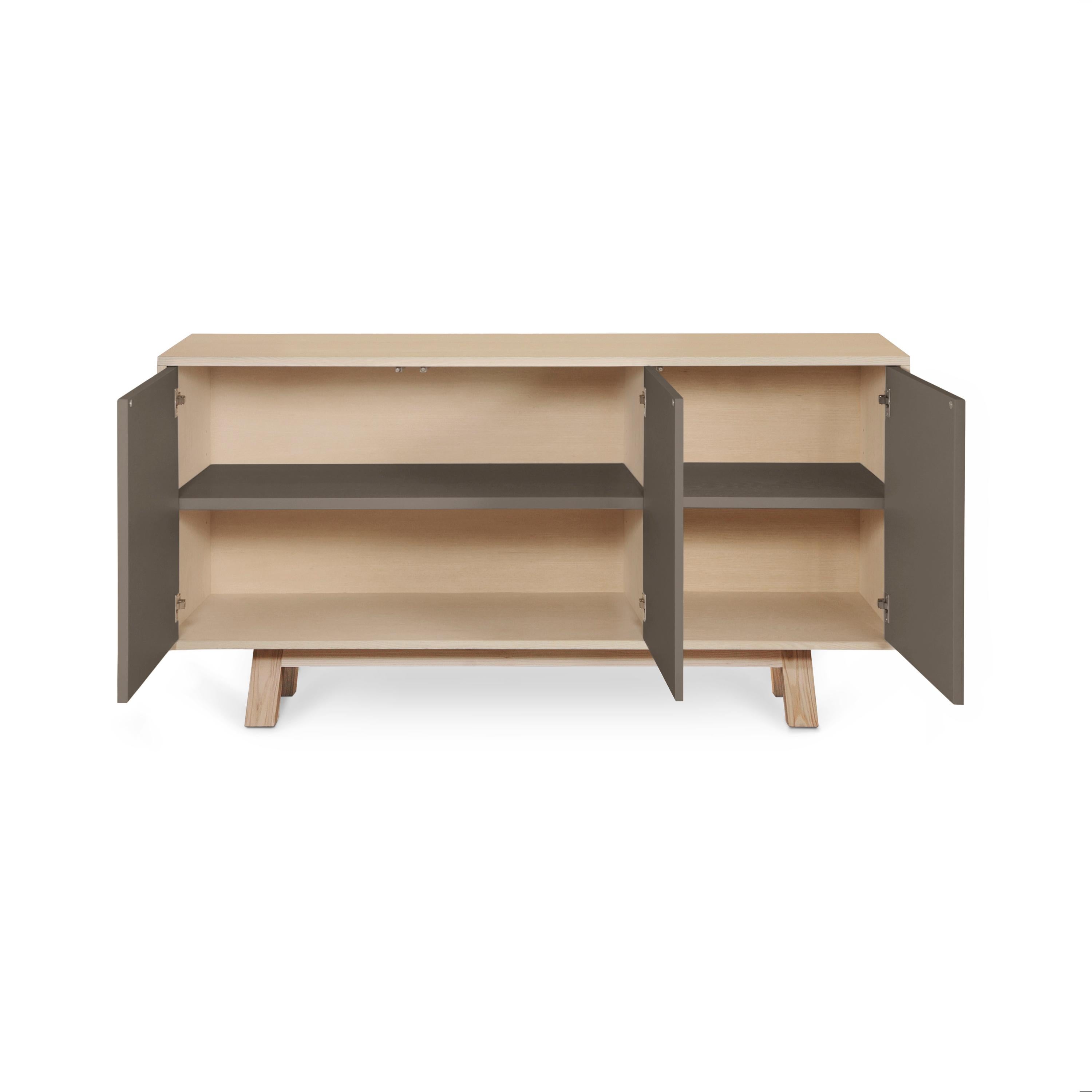 Scandinavian Modern Customizable scandinavian 3-door chocolate-brown buffet by Eric Gizard Paris For Sale