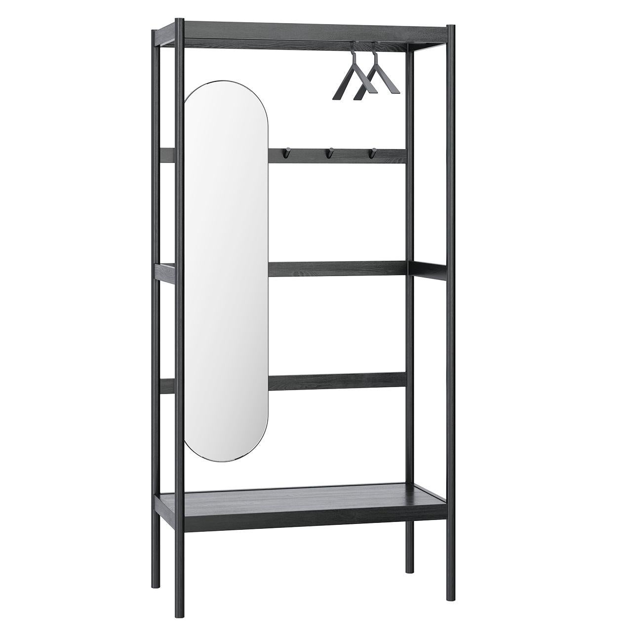 Contemporary Customizable Schonbuch Wood Chester Coat stand with mirror by Gabriel Tan Studio For Sale