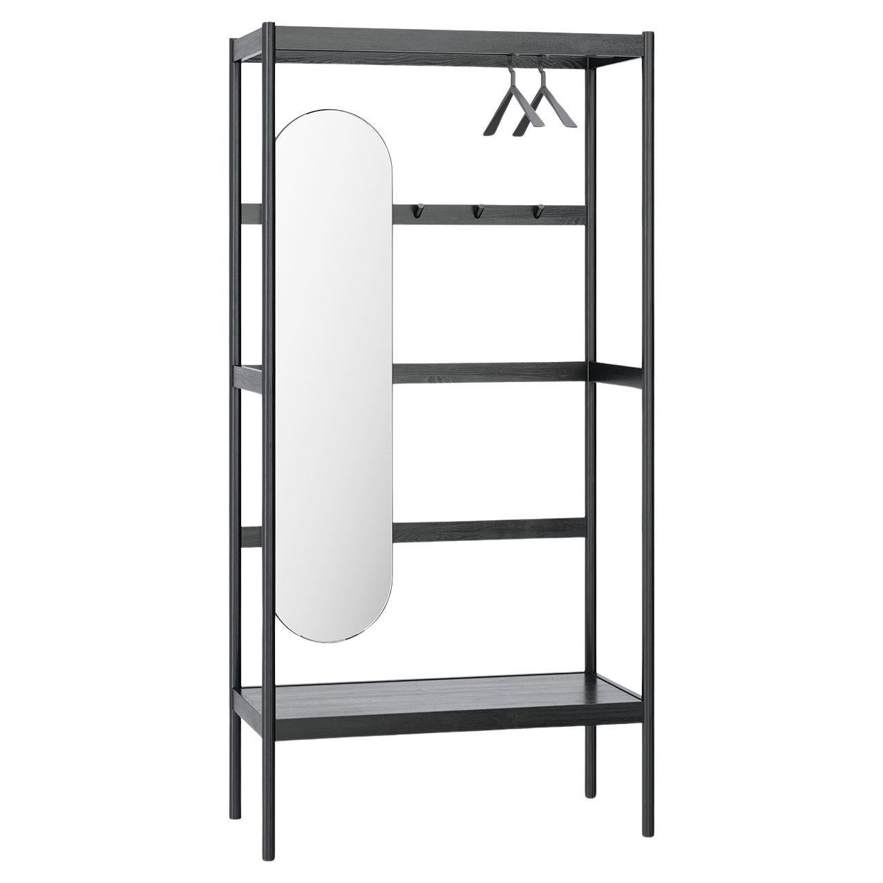 Customizable Schonbuch Wood Chester Coat stand with mirror by Gabriel Tan Studio