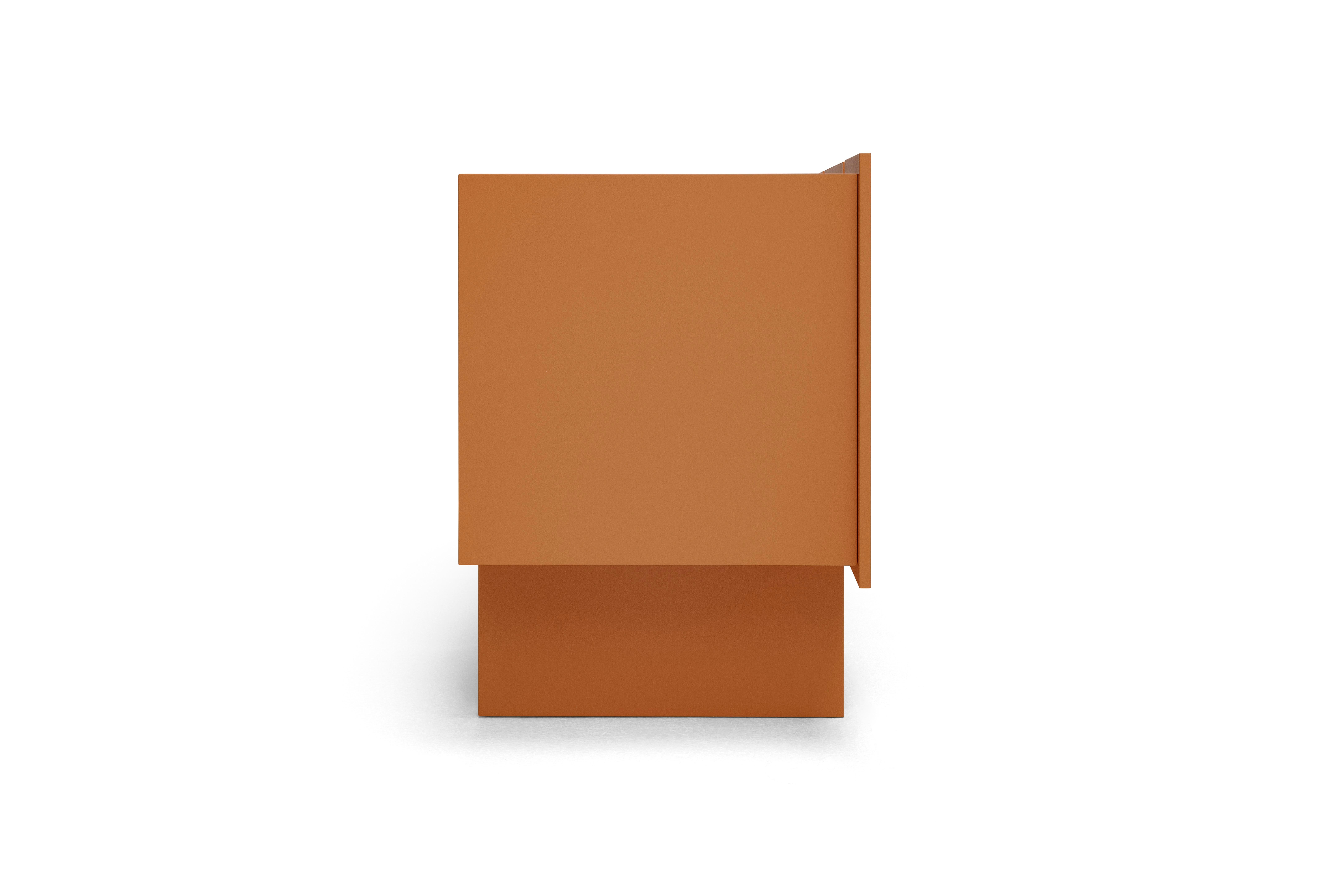 Organique Enfilade personnalisable Sistema Parere M10, bois teinté orange en vente