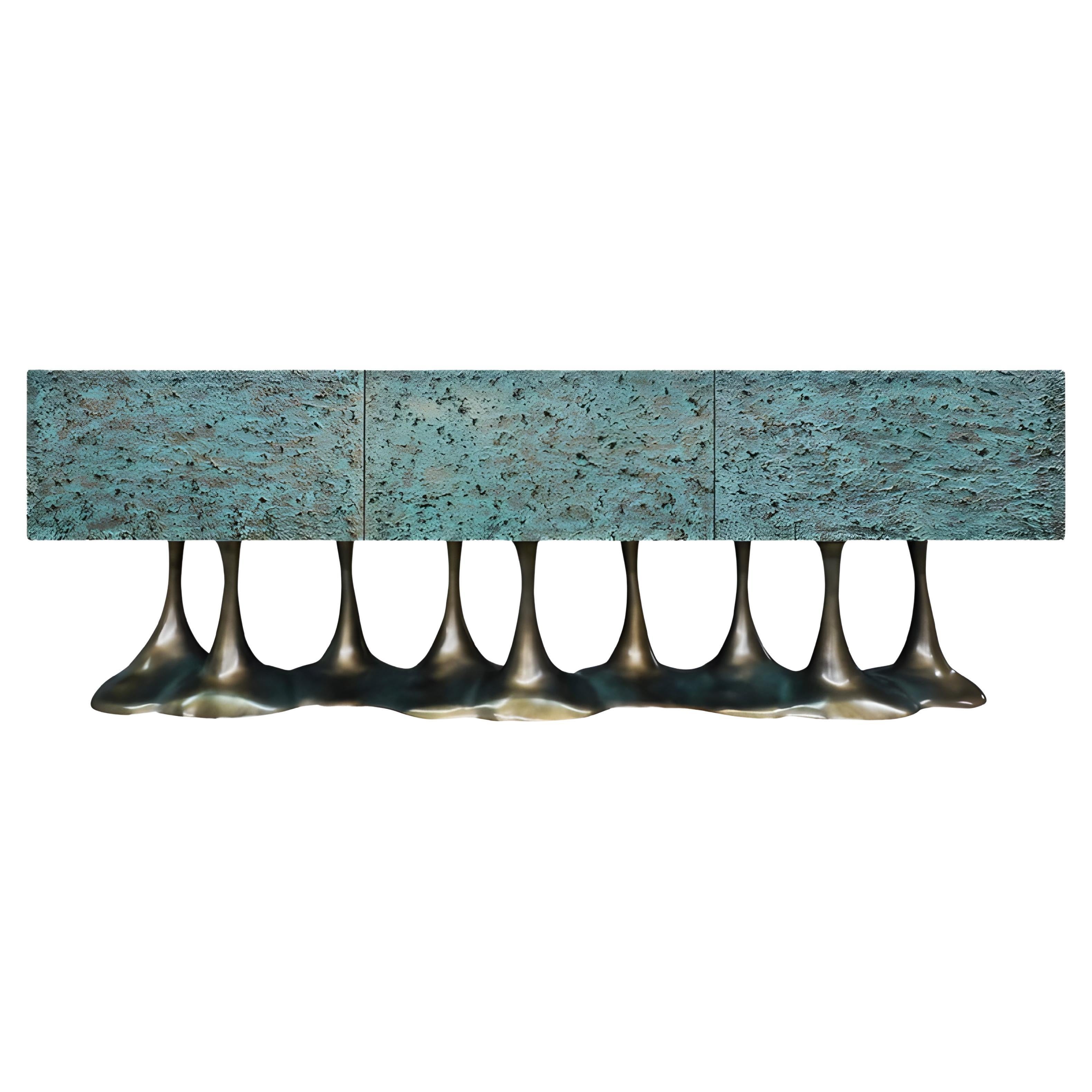 Buffet personnalisable avec base en résine et structure en bois