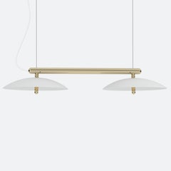 Signal Linear Pendant by Souda, Short, Brass x White, Made to Order