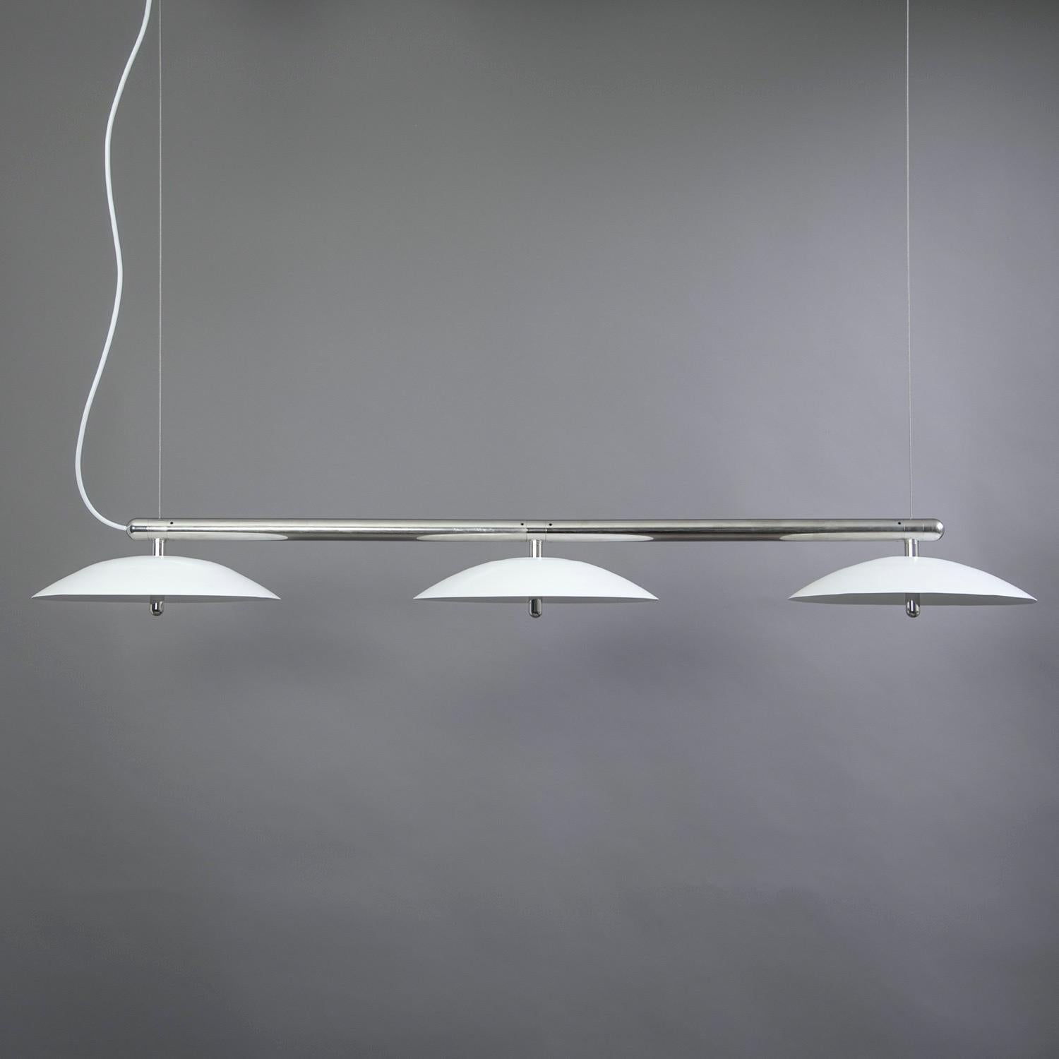 Contemporary Signal Linear Pendant by Souda, Short, Brass x White, Made to Order For Sale