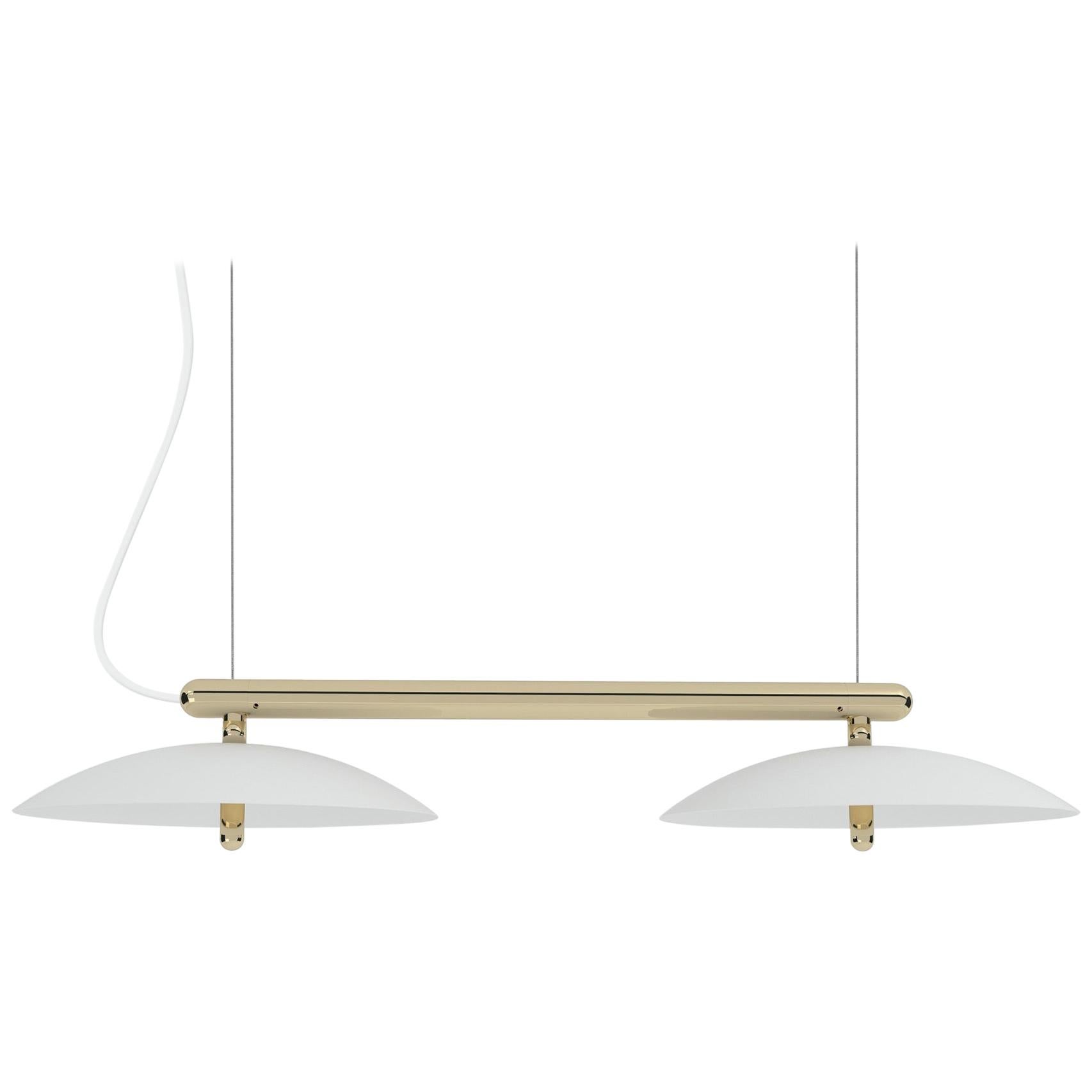 Signal Linear Pendant by Souda, Short, Brass x White, Made to Order