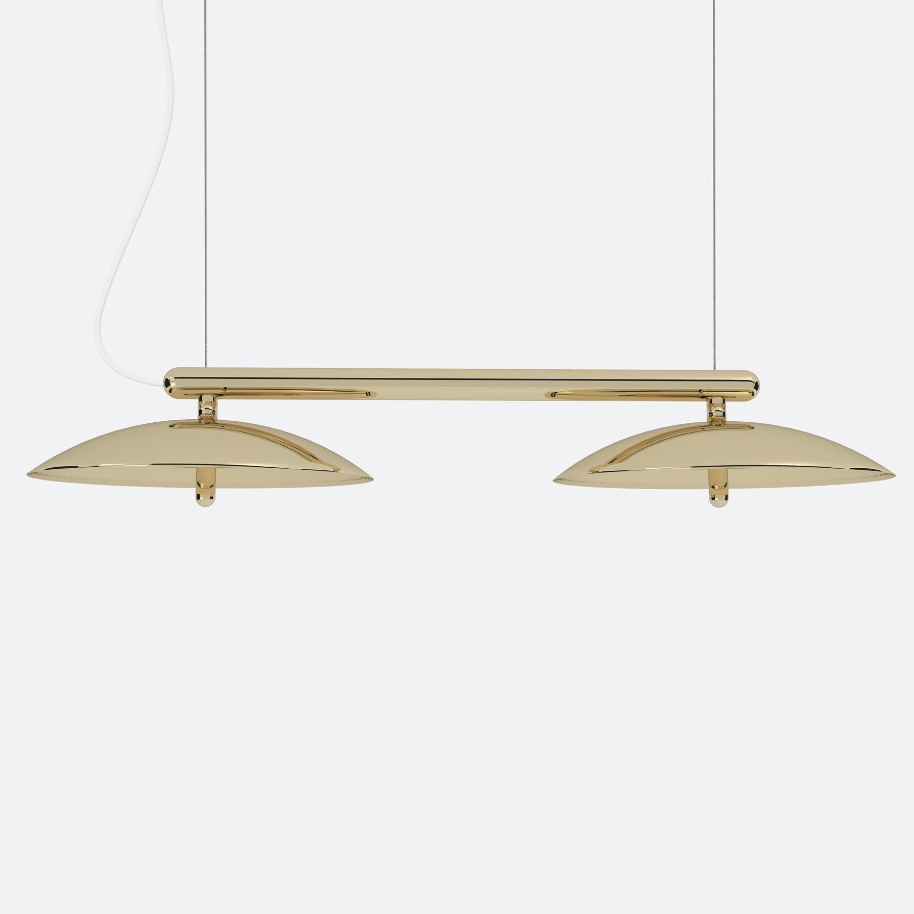 Modern Signal Linear Pendant, by Souda, Short, Nickel, Made to Order For Sale