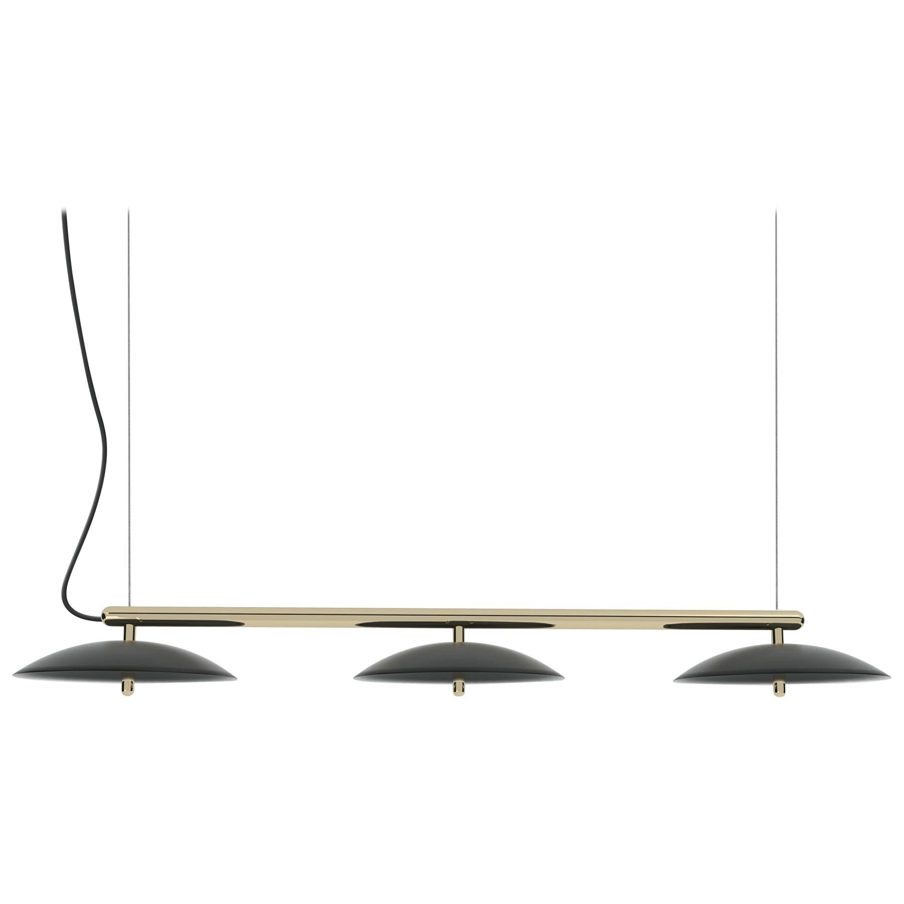 Signal Linear Pendant, Souda, Medium, Black & Brass, Made to Order For Sale