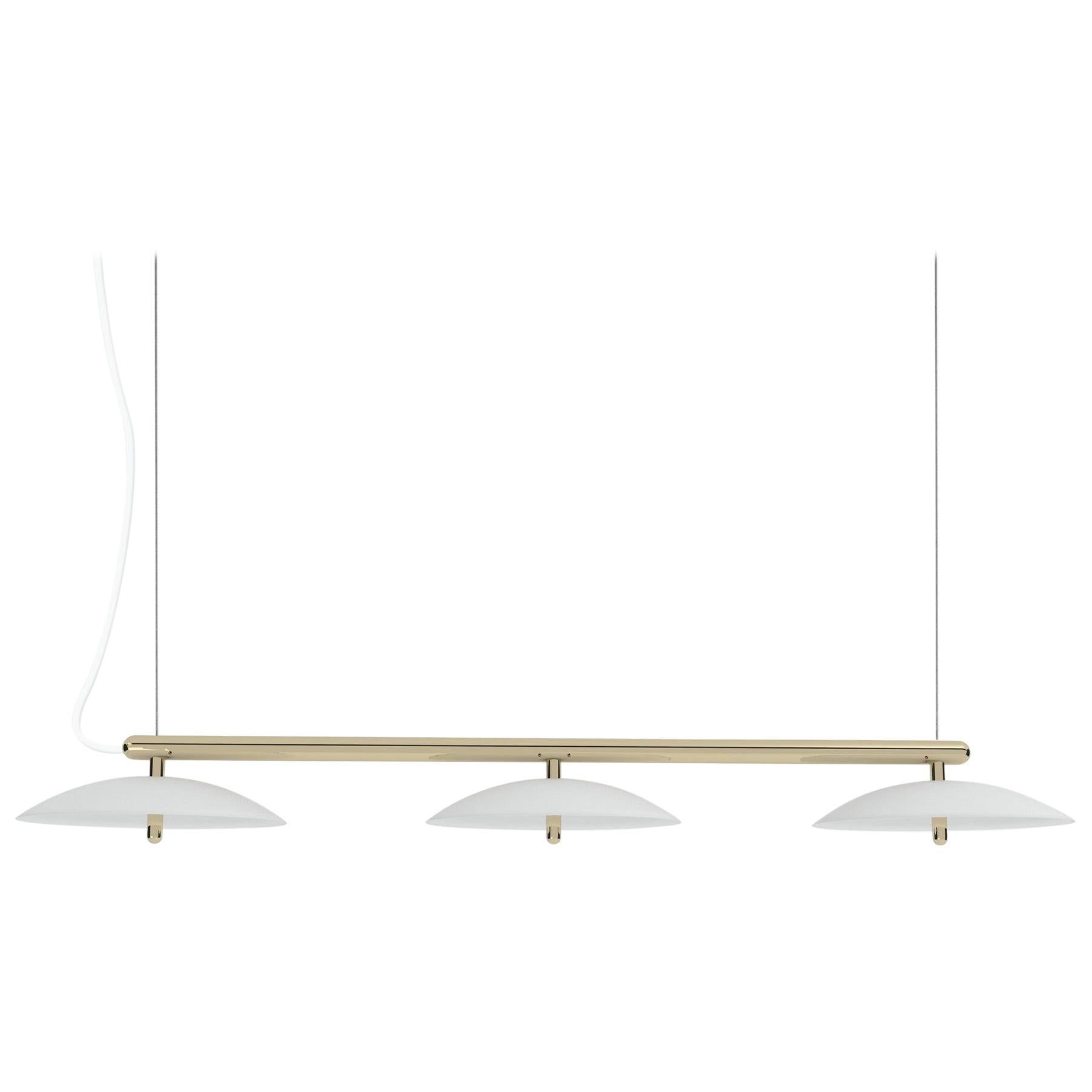 Signal Linear Pendant, Souda, Medium, White & Brass, Made to Order For Sale