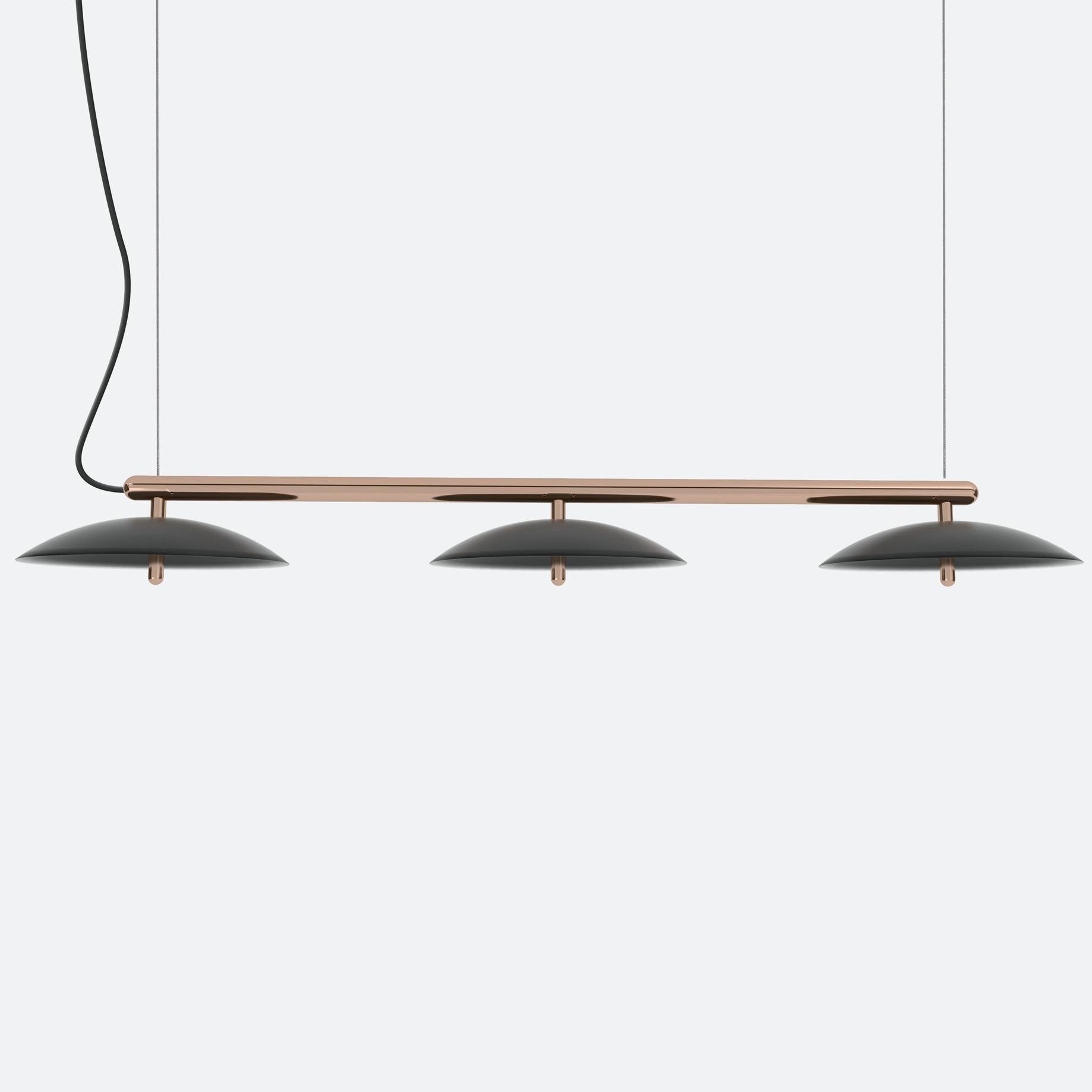 Customizable Signal Linear Pendant, Souda, Medium, White & Nickel, Made to Order For Sale 3