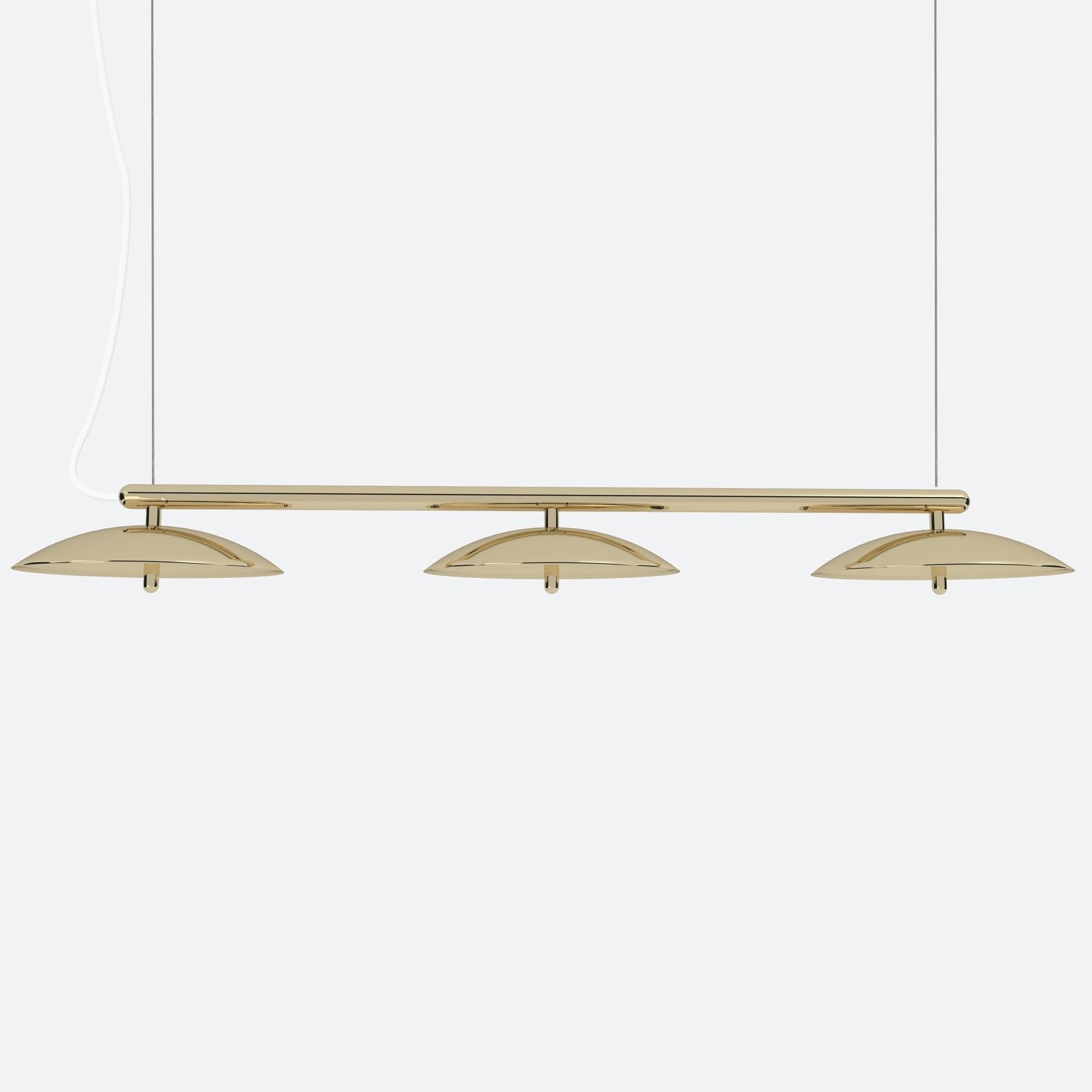 Customizable Signal Linear Pendant, Souda, Medium, White & Nickel, Made to Order For Sale 5