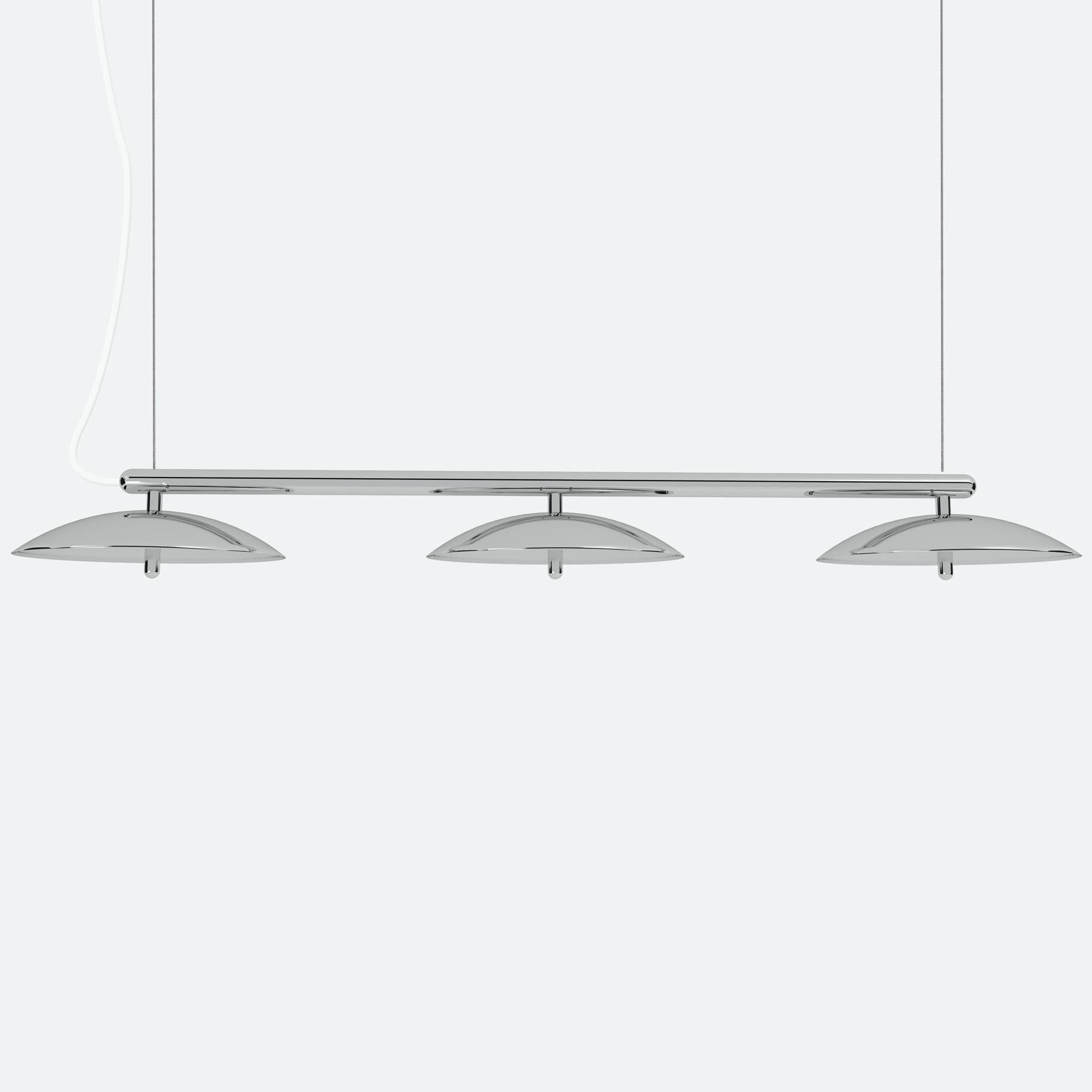 Customizable Signal Linear Pendant, Souda, Medium, White & Nickel, Made to Order For Sale 7