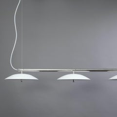 Customizable Signal Linear Pendant, Souda, Medium, White & Nickel, Made to Order