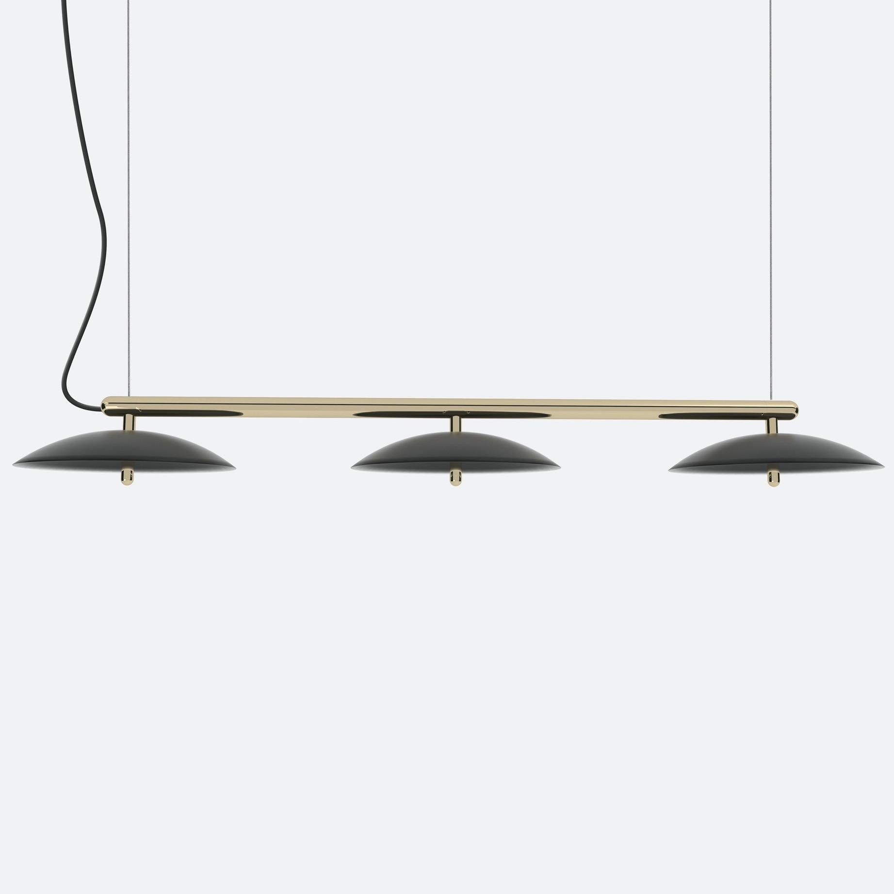 Customizable Signal Linear Pendant, Souda, Medium, White & Nickel, Made to Order For Sale 2