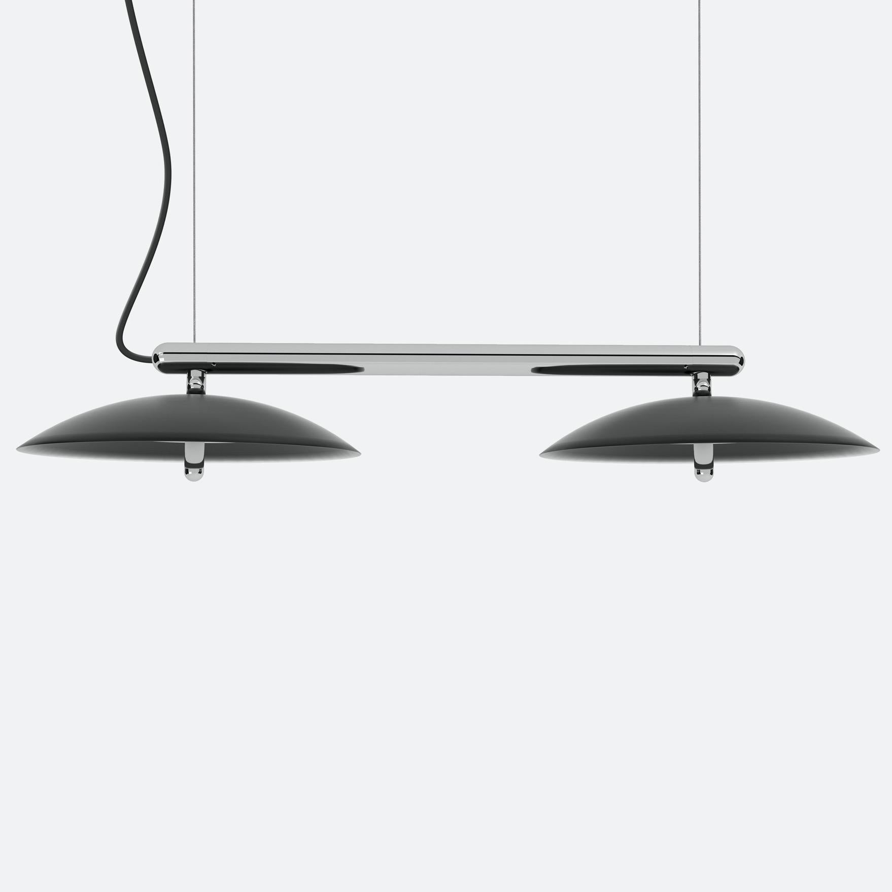 Signal Linear Pendant, Souda, Short, Black & Brass, Made to Order For Sale 1