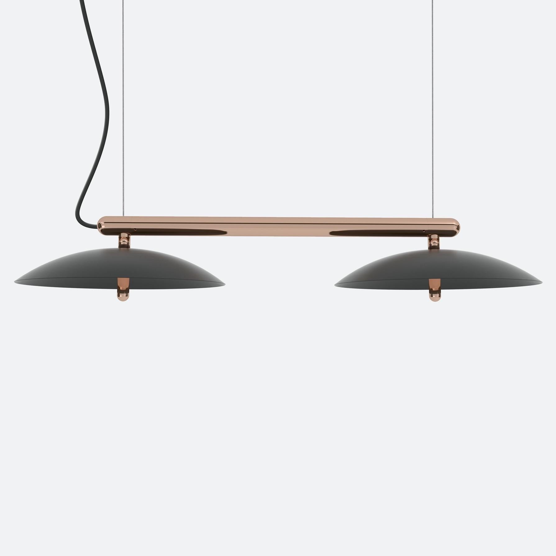 Signal Linear Pendant, Souda, Short, Black & Brass, Made to Order For Sale 2