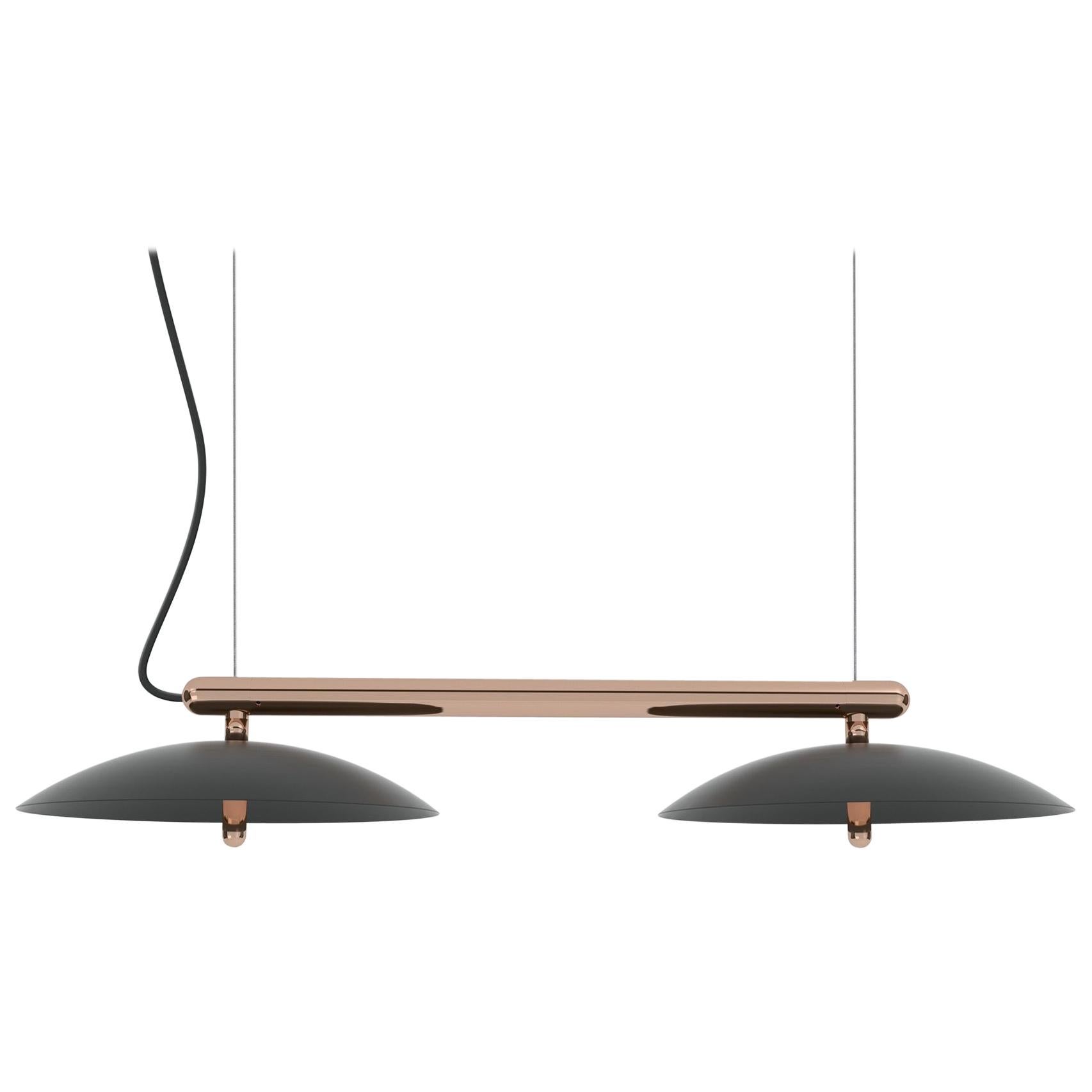 Signal Linear Pendant, Souda, Short, Black & Copper, Made to Order For Sale