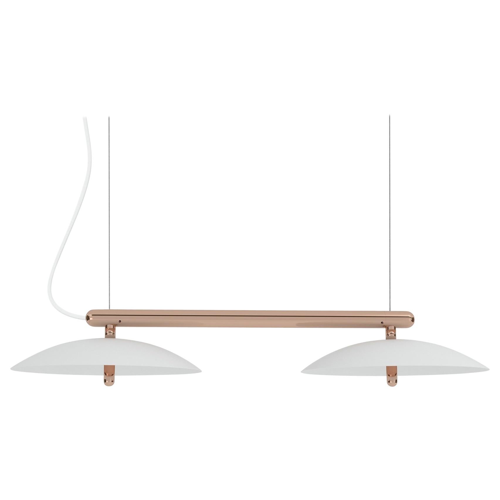 Signal Linear Pendant, Souda, Short, White & Copper, Made to Order For Sale