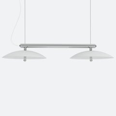 Signal Linear Pendant, Souda, Short, White & Nickel Made to Order