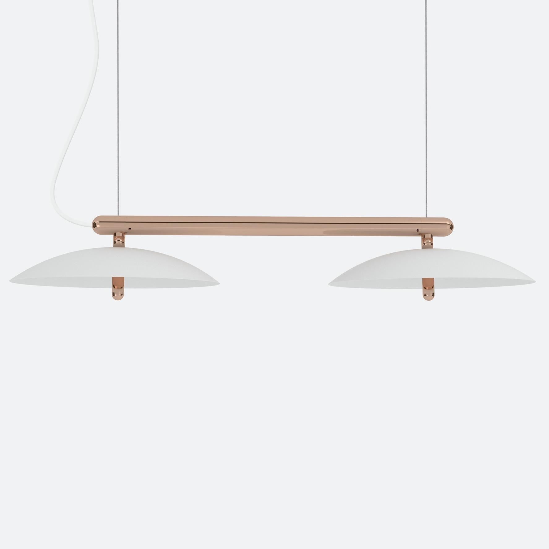 Signal Linear Pendant, Souda, Short, White & Nickel Made to Order For Sale 2