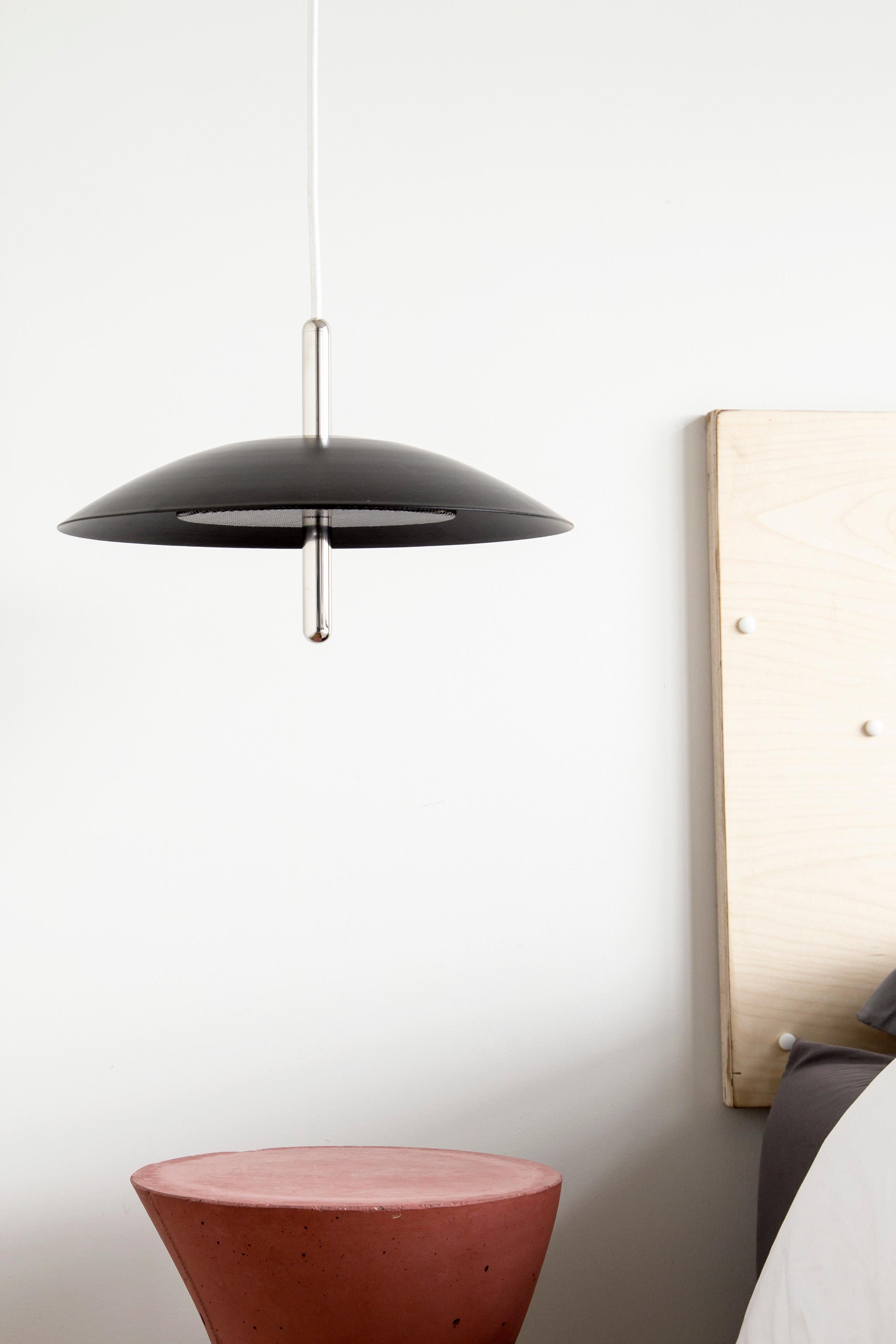 American Signal Pendant Light from Souda, Black & Nickel, Made to Order For Sale