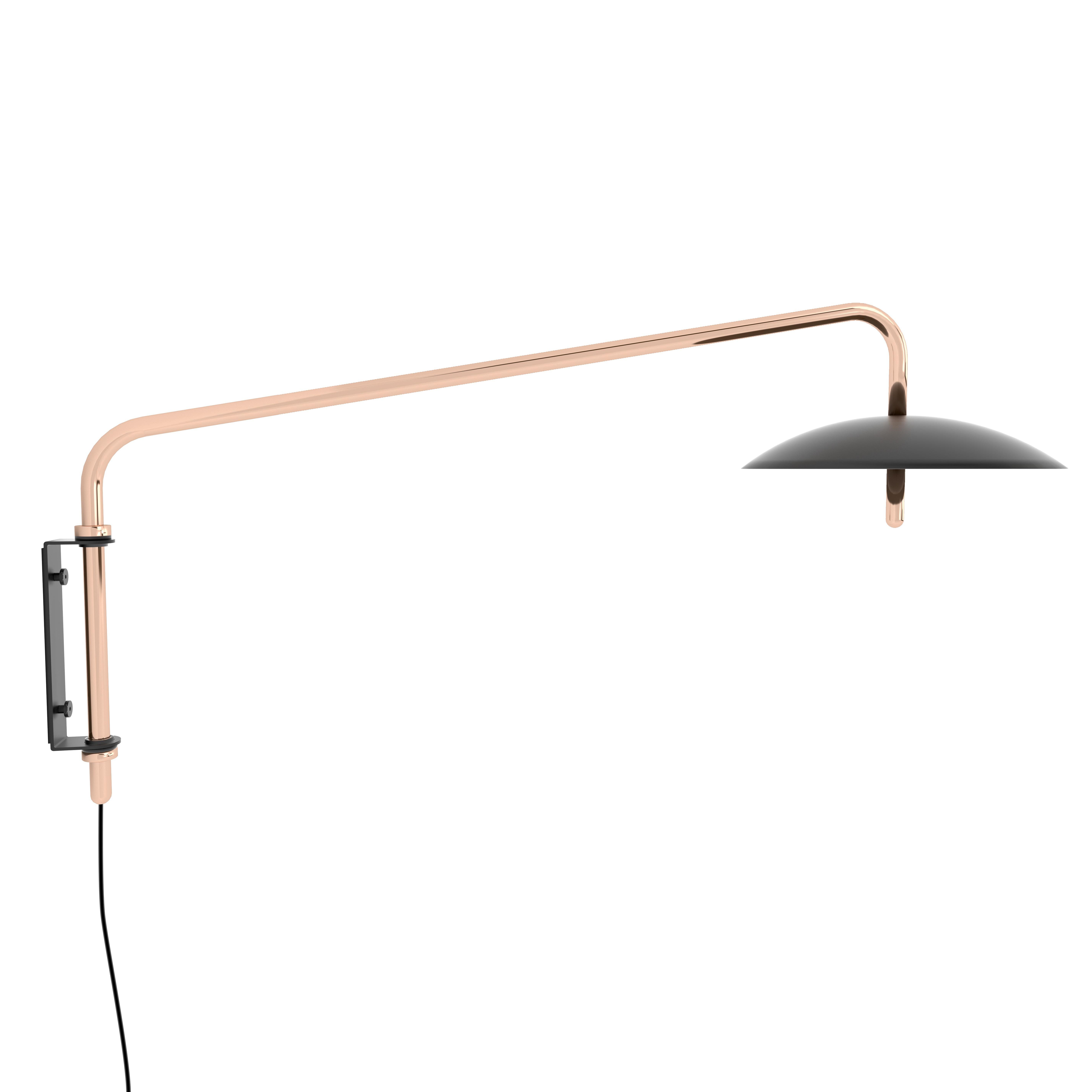 Signal Swing Arm Sconce, Black x Copper, Short, from Souda, Made to Order For Sale