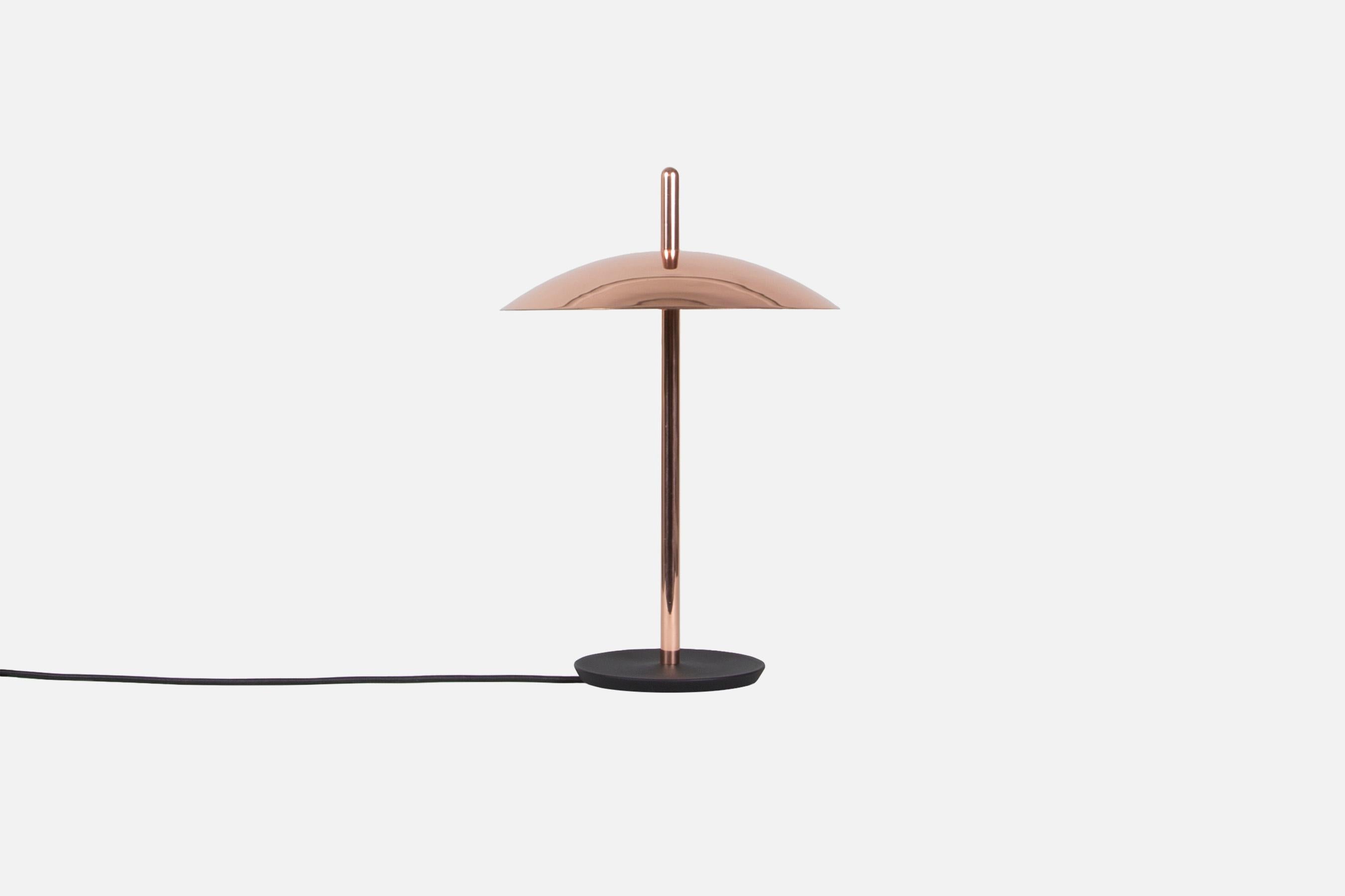 Cast Signal Table Lamp from Souda, Black & Nickel, Made to Order For Sale
