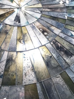 Modern Silver Dust Eglomise Mirror Mosaic Coffee Table by Ercole Home