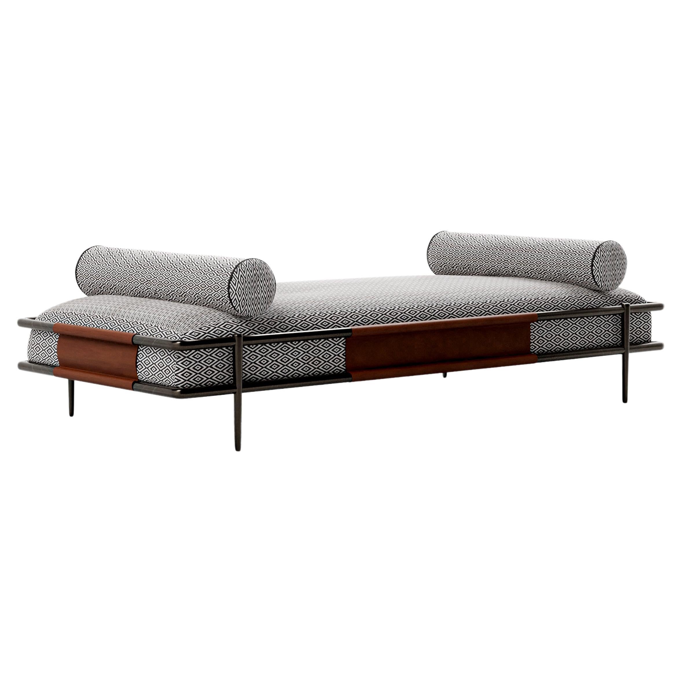 Customizable Sleek Daybed with Luxurious Leathers, Lacquers, or Steel Finishes For Sale