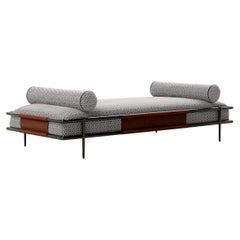 Customizable Sleek Daybed in Rich Leathers, Lacquers, or Steels