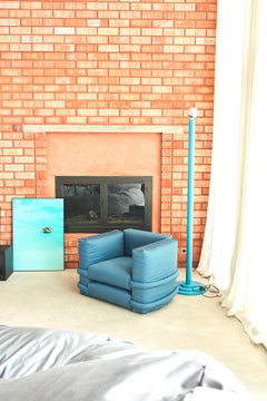 Customizable Sofa 2 modules 'Pillow' by Muller Van Severen, Blue Cotton