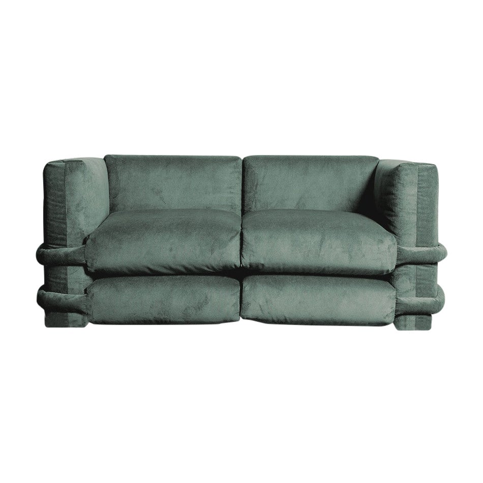 Customizable Sofa 2 modules 'Pillow' by Muller Van Severen, Forest Corduroy For Sale