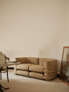 Customizable Sofa 2 modules 'Pillow' by Muller Van Severen, Forest Green Canvas