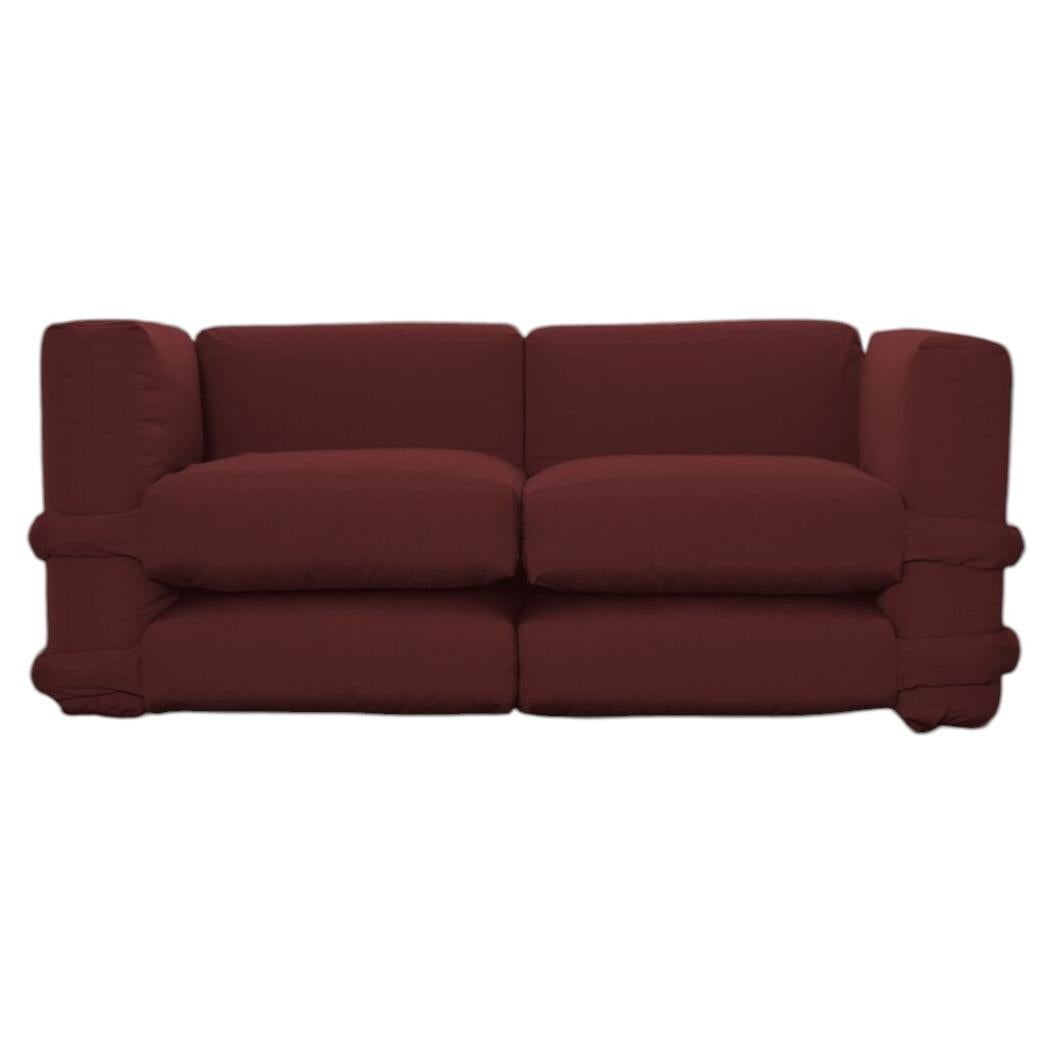 Customizable Sofa 2 modules 'Pillow' by Muller Van Severen, Garnet Canvas