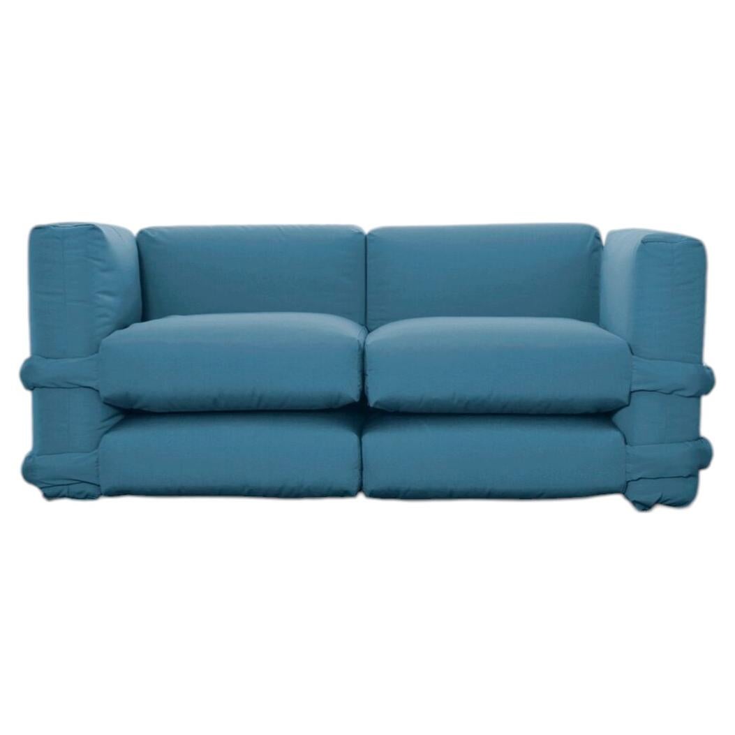 Customizable Sofa 2 modules 'Pillow' by Muller Van Severen, Navy Blue Canvas