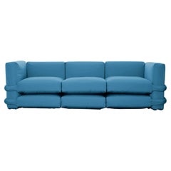 Customizable Sofa 3 modules 'Pillow' by Muller Van Severen, Blue Cotton