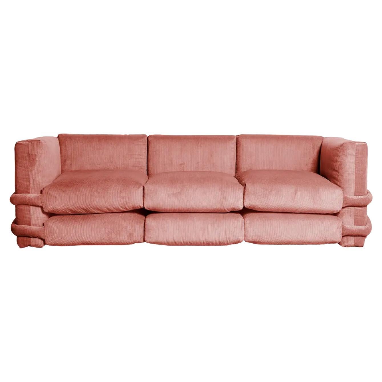 Customizable Sofa 3 modules 'Pillow' by Muller Van Severen, Coral Corduroy