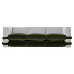Customizable Sofa 3 modules 'Pillow' by Muller Van Severen, Green Velvet