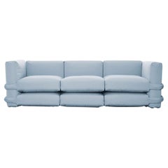 Customizable Sofa 3 modules 'Pillow' by Muller Van Severen, Light Blue Cotton