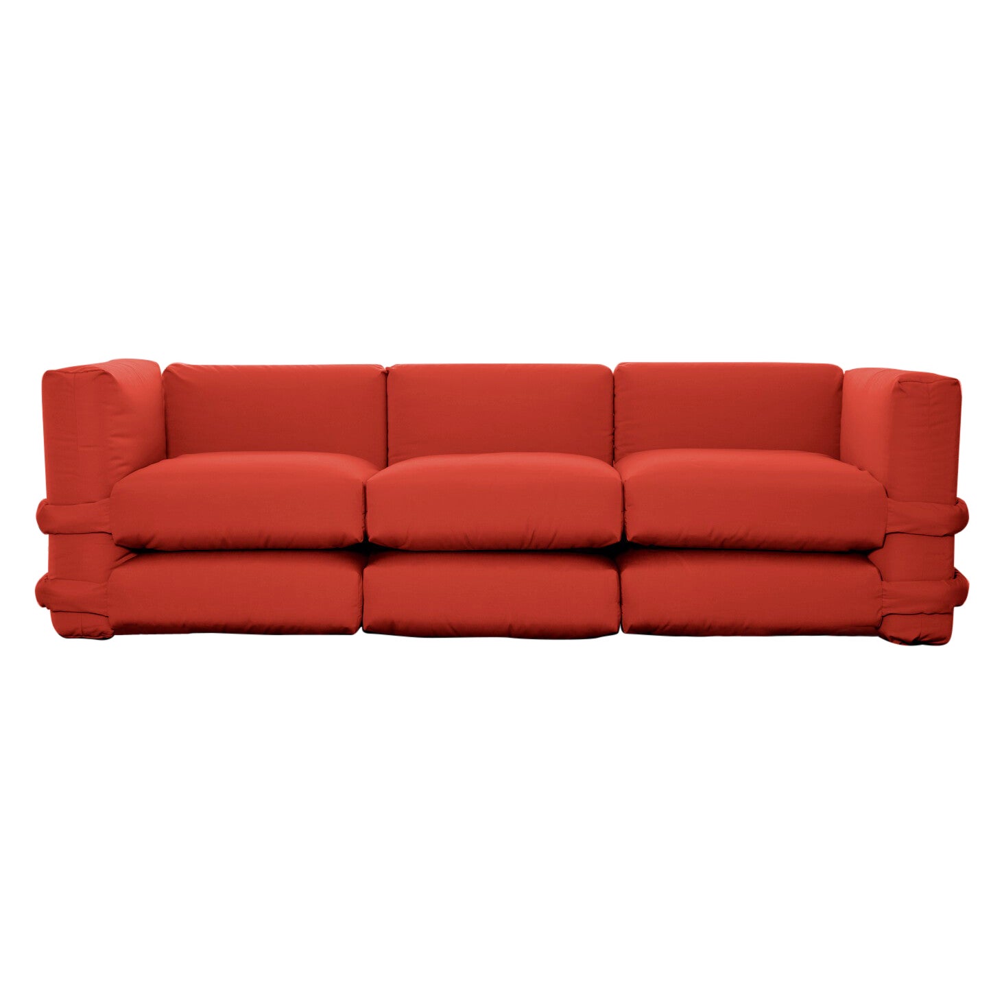 Customizable Sofa 3 modules 'Pillow' by Muller Van Severen, Red Cotton