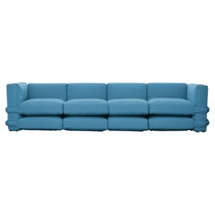 Customizable Sofa 4 modules 'Pillow' by Muller Van Severen, Blue Cotton