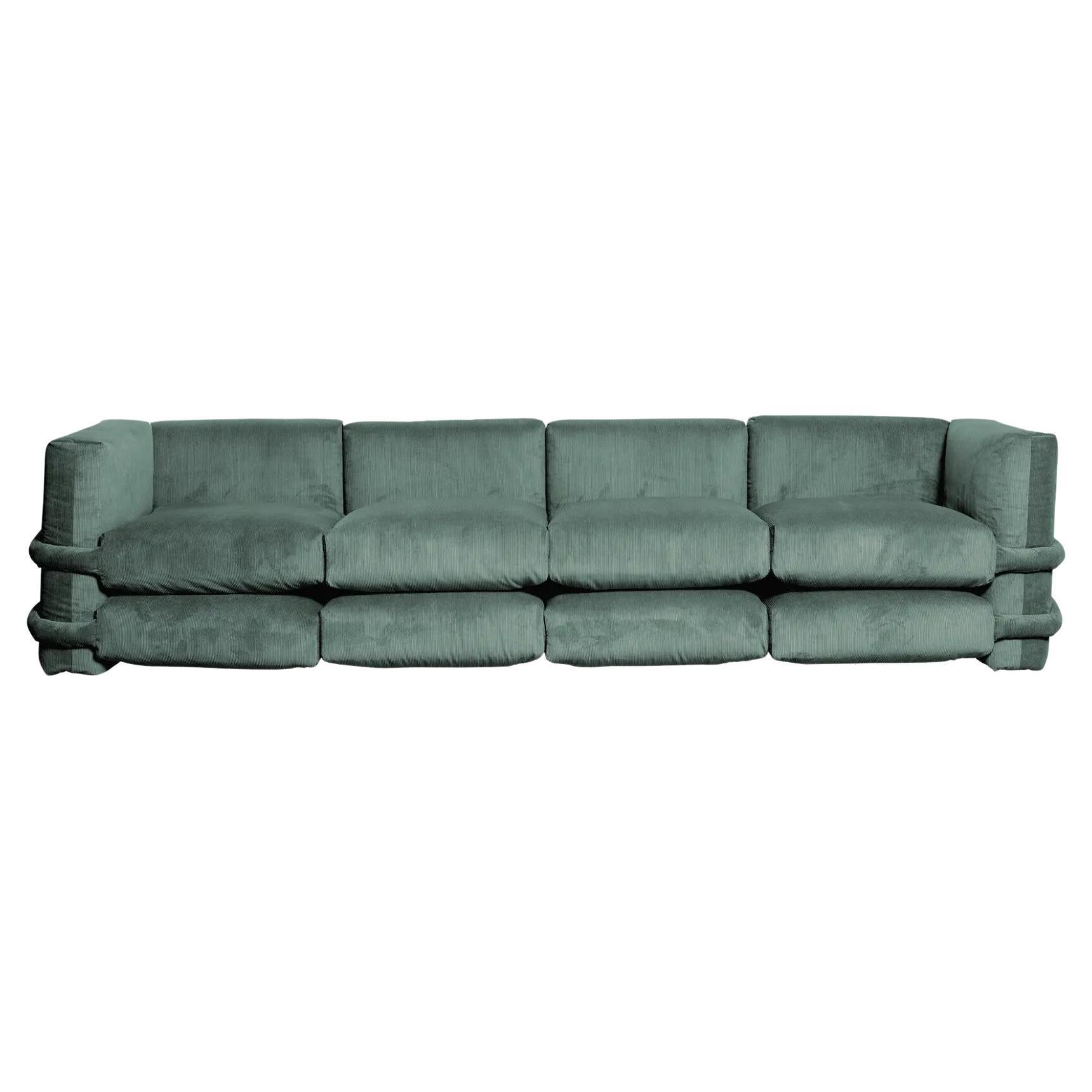 Customizable Sofa 4 modules 'Pillow' by Muller Van Severen, Forest Corduroy