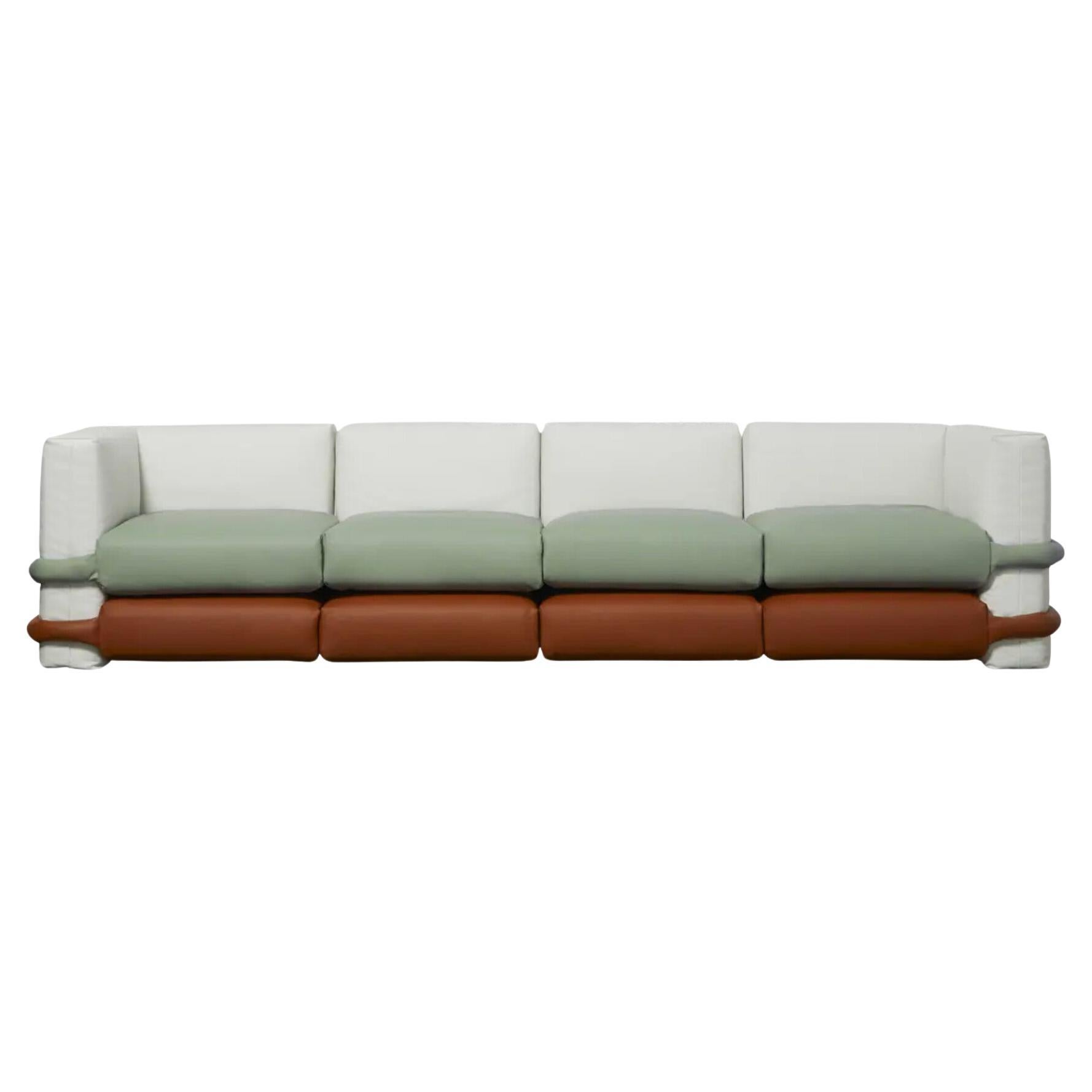 Canapé personnalisable 4 modules 'Pillow' by Muller Van Severen, Leather