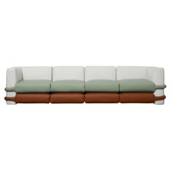 Customizable Sofa 4 modules 'Pillow' by Muller Van Severen, Leather