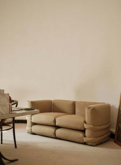 Customizable Sofa 4 modules 'Pillow' by Muller Van Severen, Navy Blue Canvas