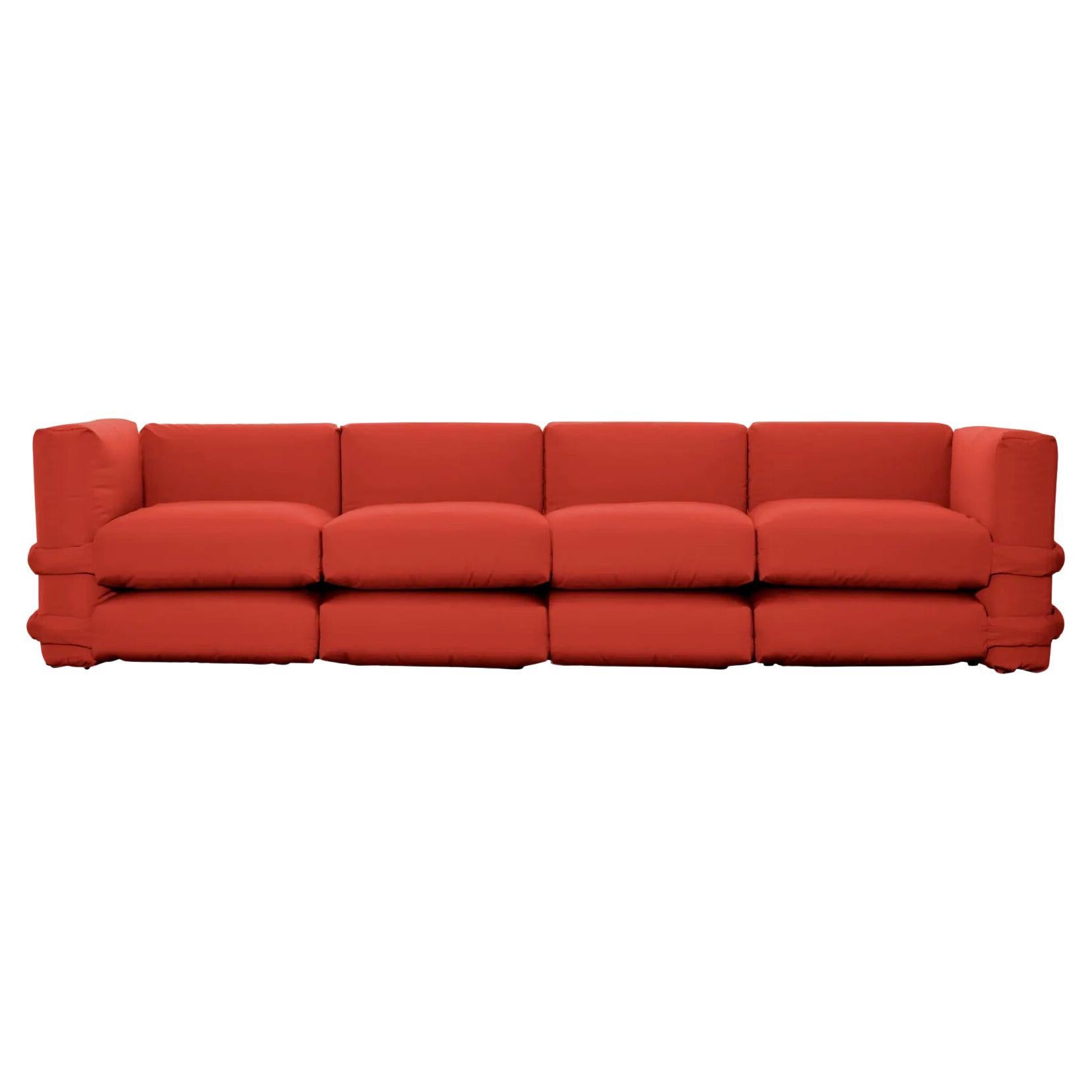 Customizable Sofa 4 modules 'Pillow' by Muller Van Severen, Red Cotton For Sale