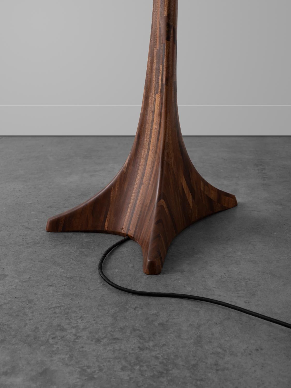 Wooden STACKED Floor Lamp No.2,  shown in salvaged Mahogany, Customizable For Sale 5