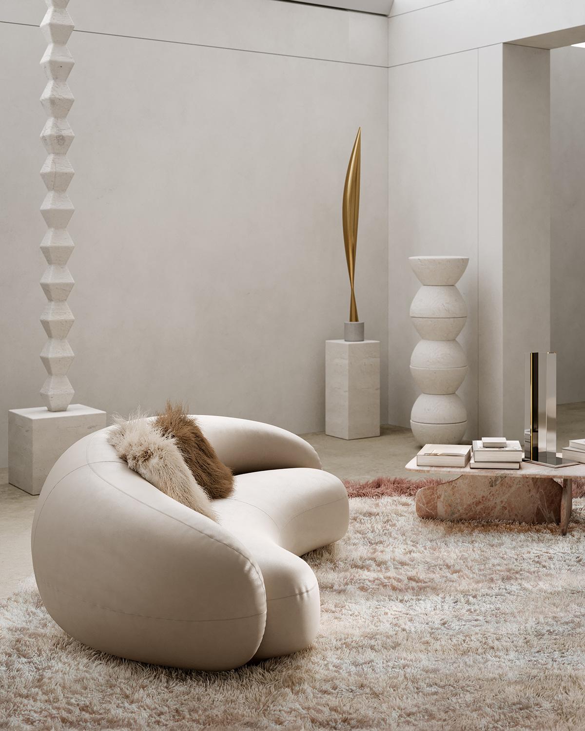 The iconic collection designed by Jonas Wagell meets leather.
With its soft and enveloping shapes, Julep has won the hearts of those who experience it every day. This family of upholstered furniture is linked to full and generous lines, which